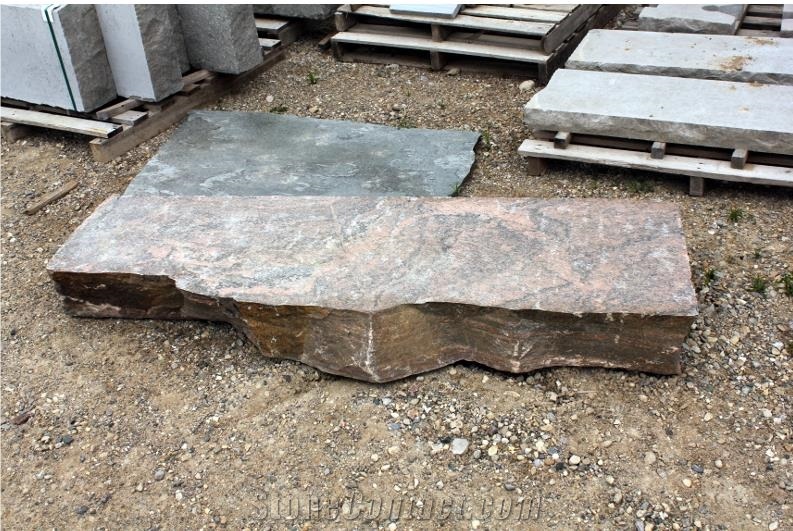 Muskoka Pink Granite Blocks Garden Steps