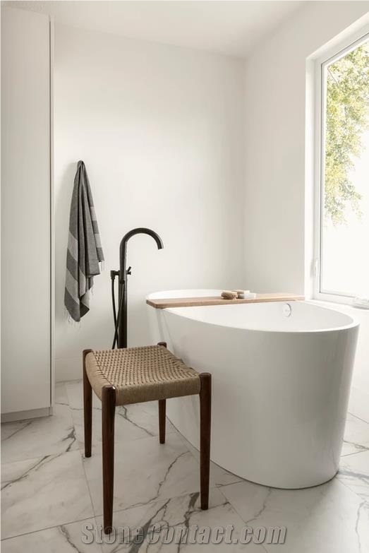 Calacatta Marble Wall And Floor Application