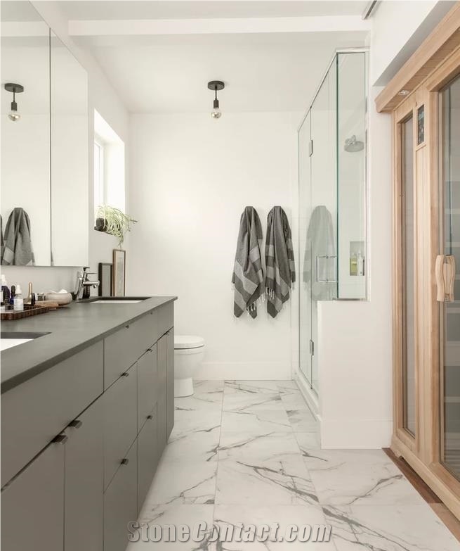 Calacatta Marble Wall And Floor Application