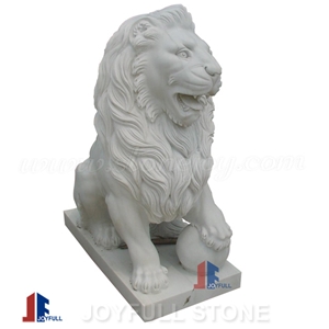 Animal Sculpture, Red Marble Lion Sculpture