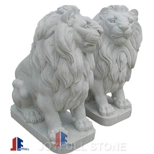 Animal Sculpture, Red Marble Lion Sculpture