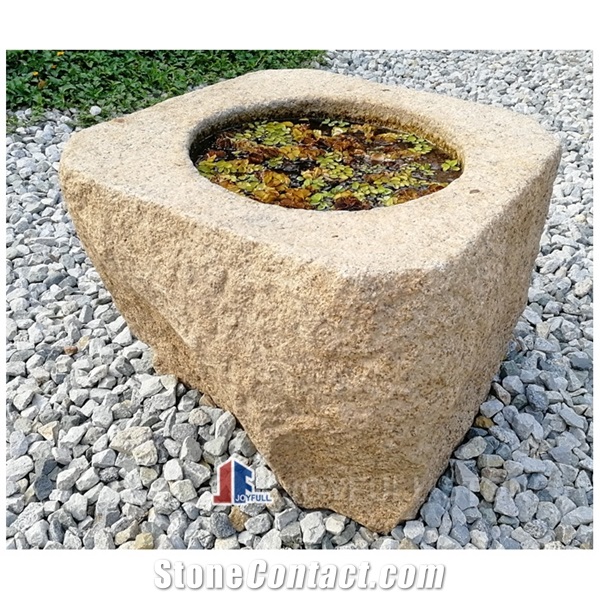 Antique Old Stone Flower Pot Antique Granite Trough Planter