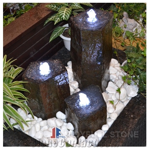 Basalt Column Fountains, Black Basalt Pillars