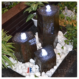Basalt Column Fountains, Black Basalt Pillars Basalt Column Fountains, Black Basalt Pillars