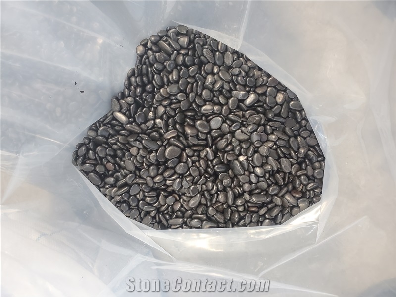 High Polished Black Pebble Stone For Garden