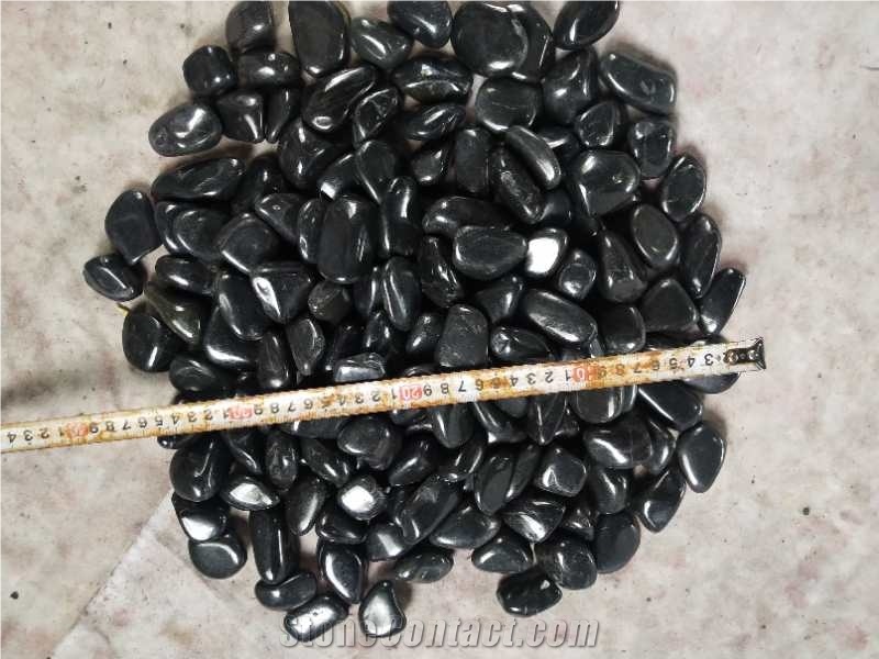 High Polished Black Pebble Stone For Garden