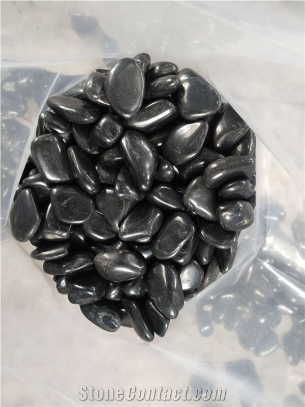 High Polished Black Pebble Stone For Garden