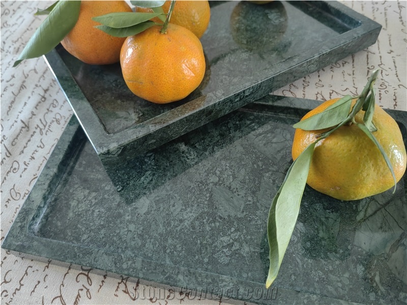 Green Marble Serving Plates