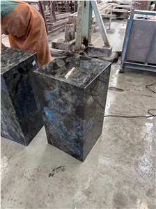 Labradorite Blue Plinth For Home Decoration