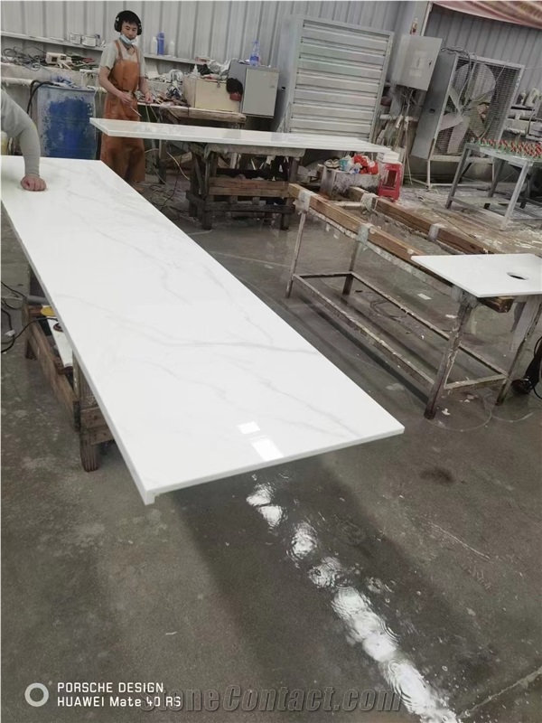 Calacatta White Quartz Counter Top