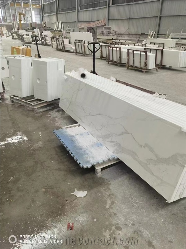 Calacatta White Quartz Counter Top