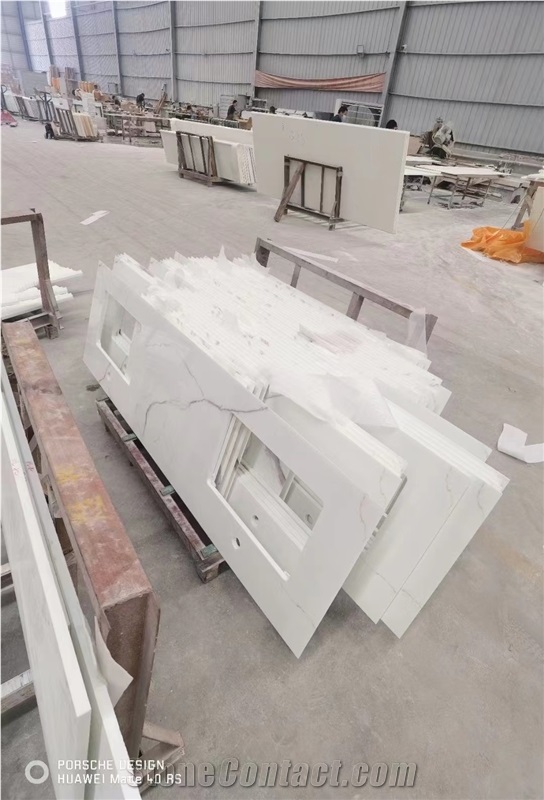 Calacatta White Quartz Counter Top
