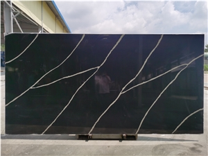 Calacatta Black Quartz Surface Slabs Engineered Stone