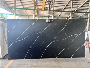 Calacatta Black Quartz Surface Slabs Engineered Stone