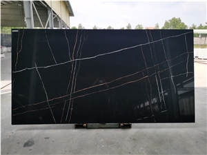 Calacatta Black Quartz Surface Slabs Engineered Stone