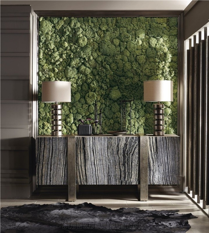 Custom Black Wooden Marble Cut-To-Size For Flooring