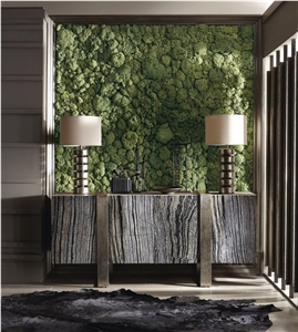 Custom Black Wooden Marble Cut-To-Size For Flooring