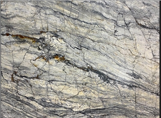 Silver Gold Marble Slab