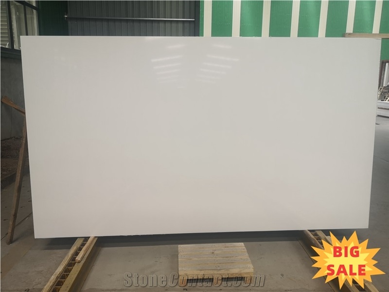 Pure White Quartz Slabs Man-Made Stone
