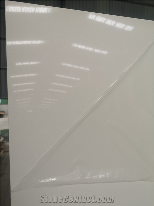 Pure White Quartz Slabs Man-Made Stone