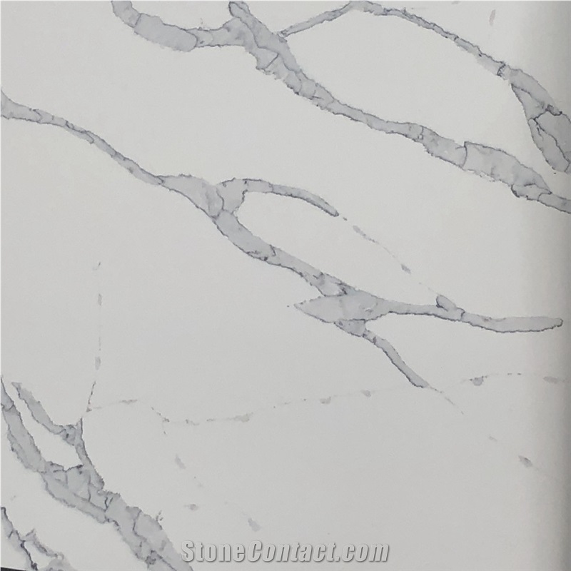 White Calacatta Marble Man-Made Quartz Slabs