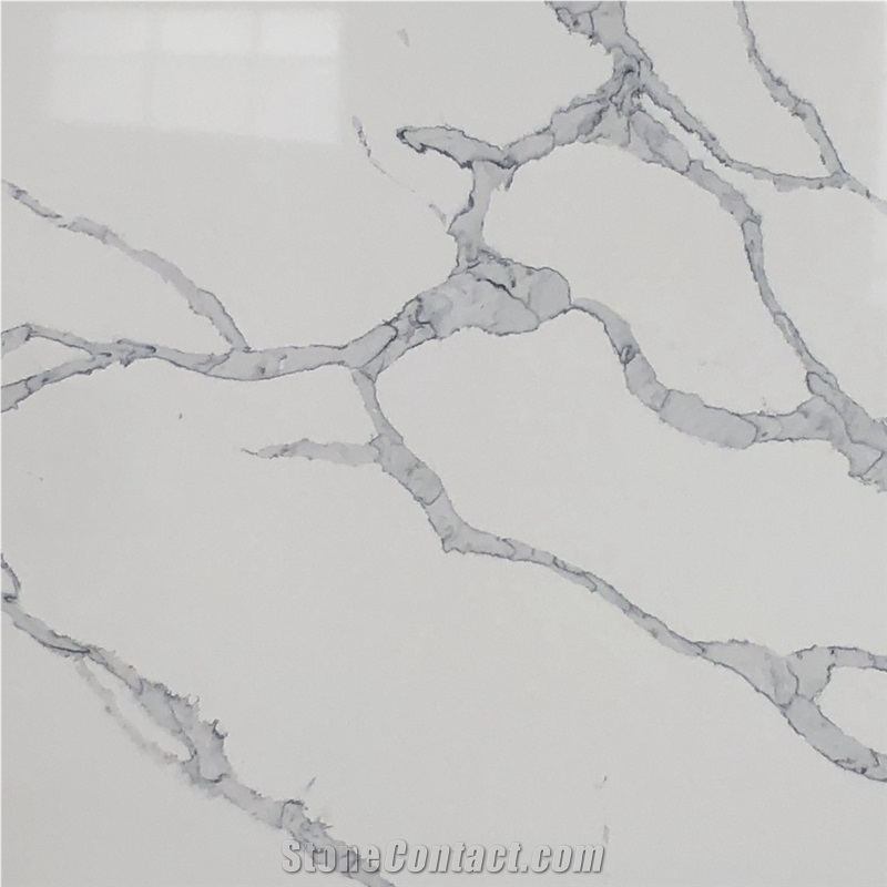 White Calacatta Marble Man-Made Quartz Slabs