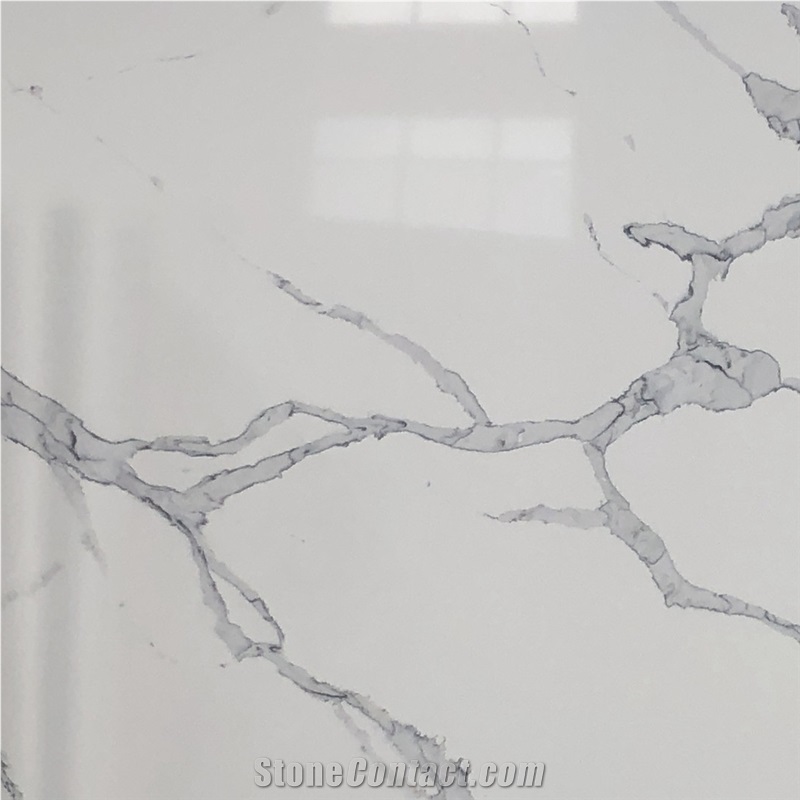 White Calacatta Marble Man-Made Quartz Slabs