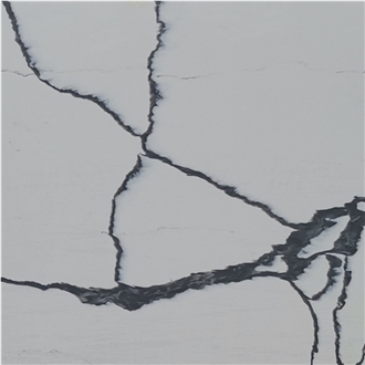 White Calacatta Marble Textured Quartz Slabs