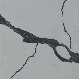 White Calacatta Marble Textured Quartz Slabs
