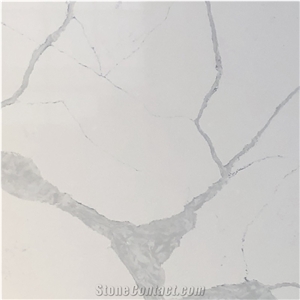 White Engineered Stone Slabs Calacatta Marble Look