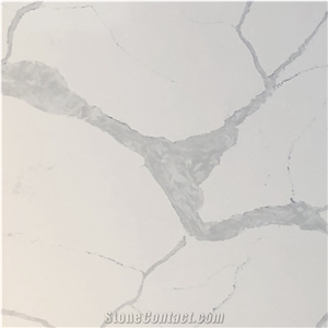 White Engineered Stone Slabs Calacatta Marble Look