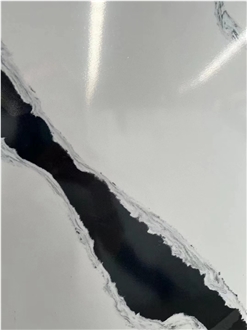 White Marble Look Panda Quartz Slabs