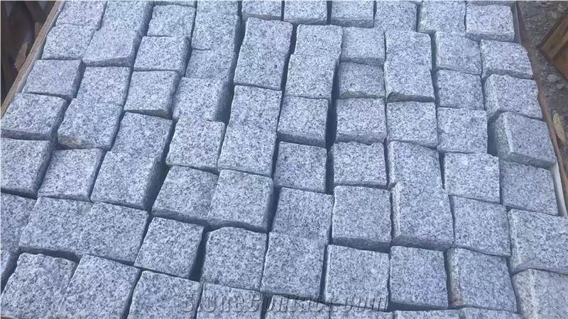 Grey Granite Split Cube Stone