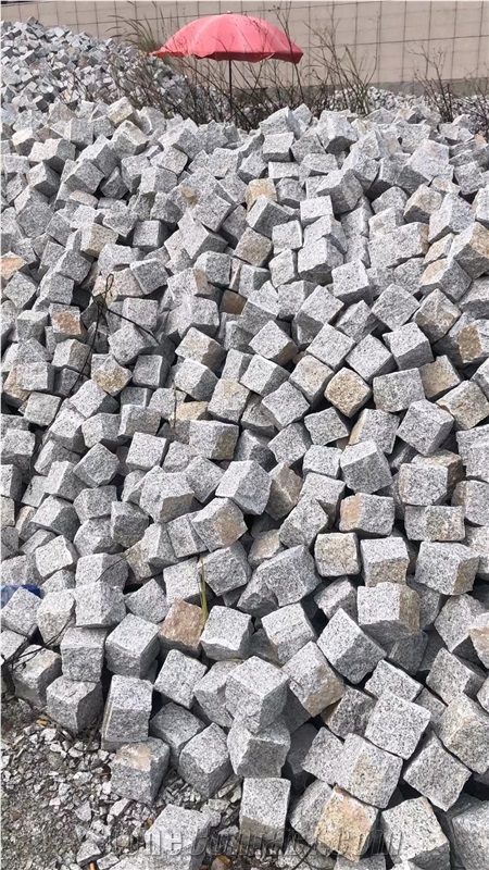 Grey Granite Split Cube Stone