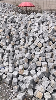 Grey Granite Split Cube Stone
