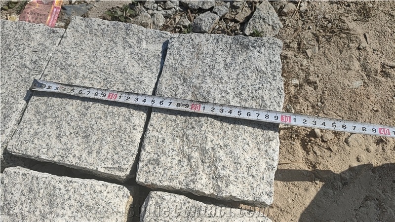 Grey Granite Split Cube Stone