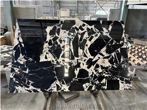 Napoleon Black Marble Slab Wall Floor  Pattern