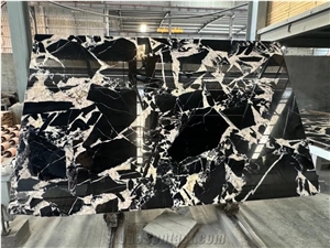 Napoleon Black Marble Slab Wall Floor  Pattern