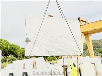 White Carrara Marble Sawn Cut Slabs