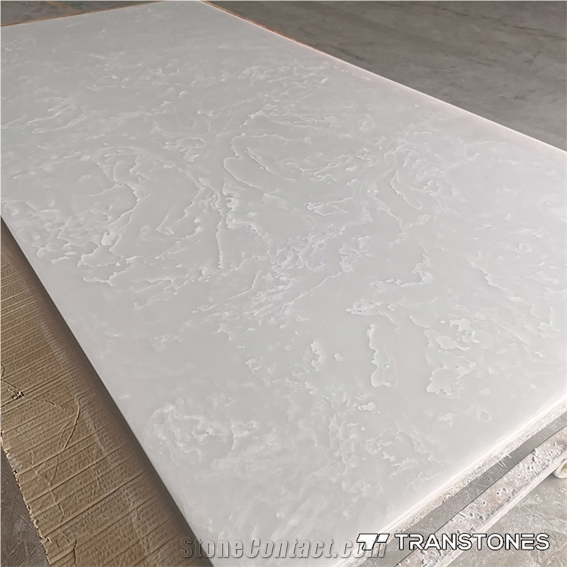 Translucent Stone Wall Panels Backlit White Alabaster Sheet