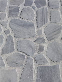 Antique Kavala White Marble Tumbled Flagstone Walling Tiles
