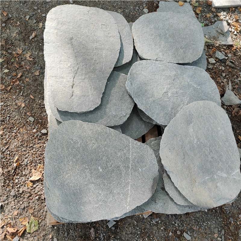 Kavala Grey Slate Oval Steps, Garden Stepping Pavement