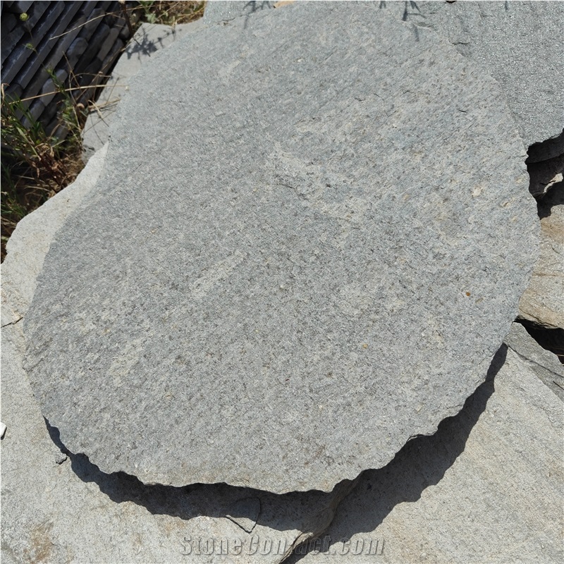 Kavala Grey Slate Oval Steps, Garden Stepping Pavement