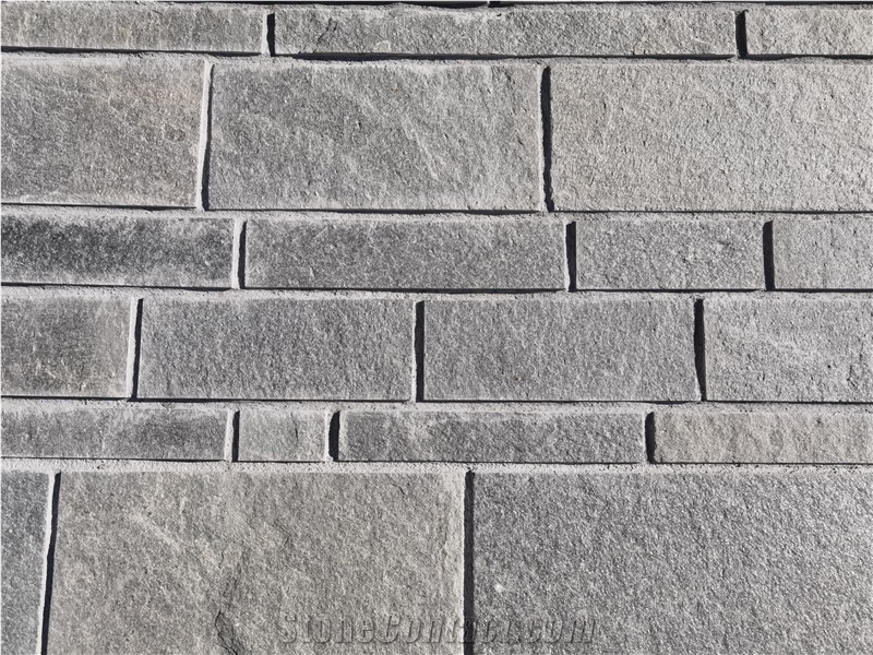Machine Cut Kavala Gray Slate Wall Cladding Tiles