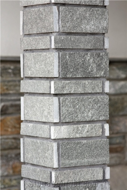 Machine Cut Kavala Gray Slate Wall Cladding Tiles