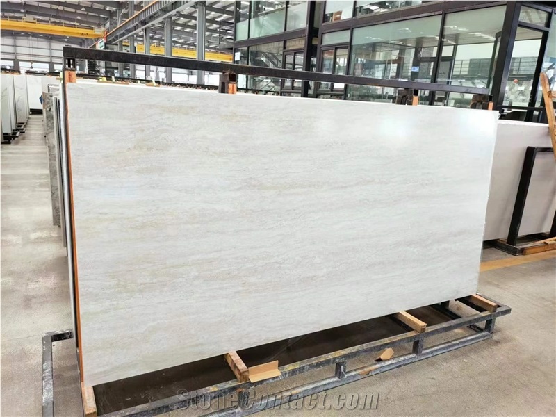 Sintered Stone Slabs Beige Travertine For Home Floor