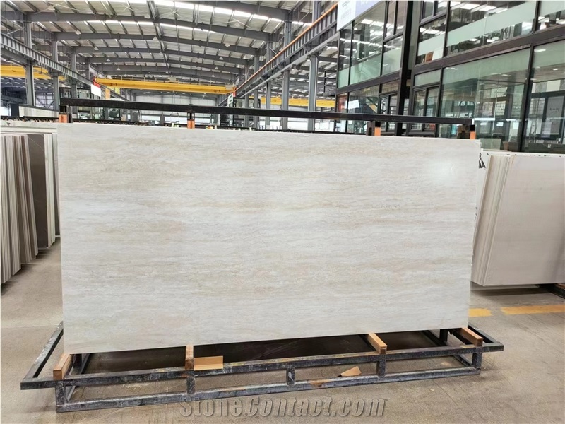 Sintered Stone Slabs Beige Travertine For Home Floor