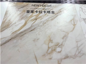 Sintered Stone Slabs Calacatta Gold White Marble Texture