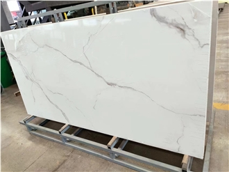 Statuario Venato White Marble Look Sintered Stone Slabs Tile