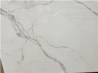 Statuario Venato White Marble Look Sintered Stone Slabs Tile